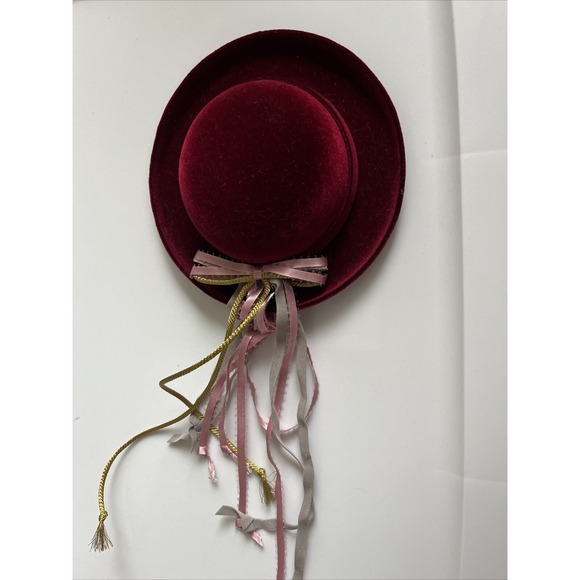 American Girl Accessories - American Girl Samantha's Red Velvet Meet Hat W/Ribbons Retired Pleasant‎ Company
